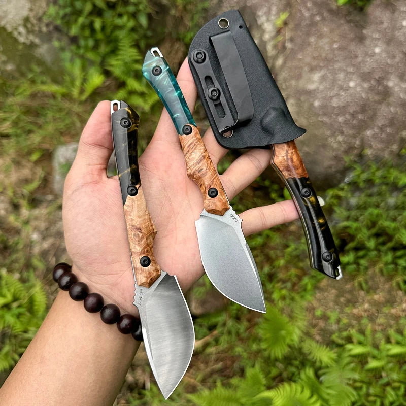 DC53 Steel Fixed Blade Knife, Outdoor Hunting Fixed Blade Knife, Suitable for Mountaineering, Camping Survival, and Hiking