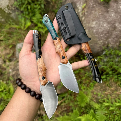 DC53 Steel Fixed Blade Knife, Outdoor Hunting Fixed Blade Knife, Suitable for Mountaineering, Camping Survival, and Hiking