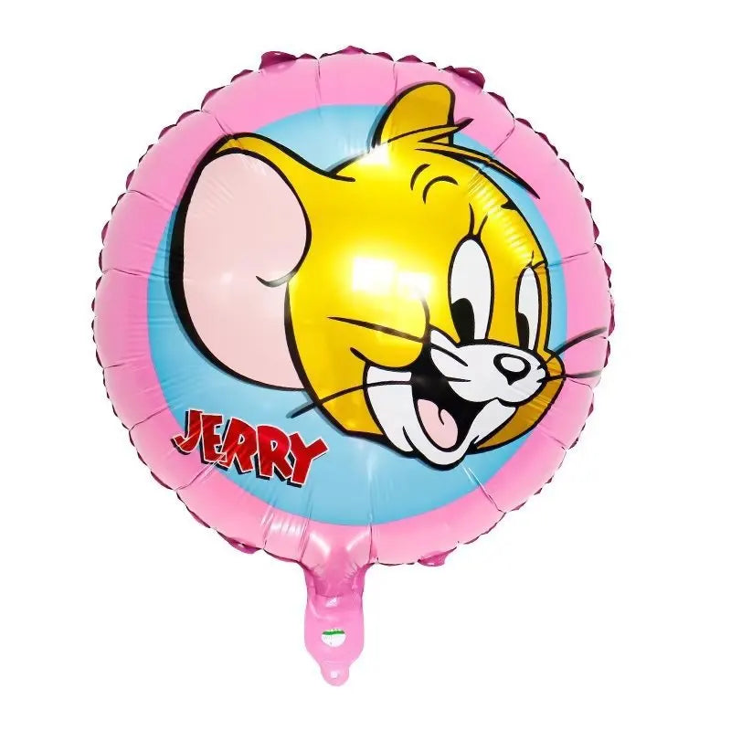 Cartoon T-Tom And J-Jerry Party Decorations Banner Latex Foil Balloons Cake Topper Birthday Movie Show Party Supplies Set Favor