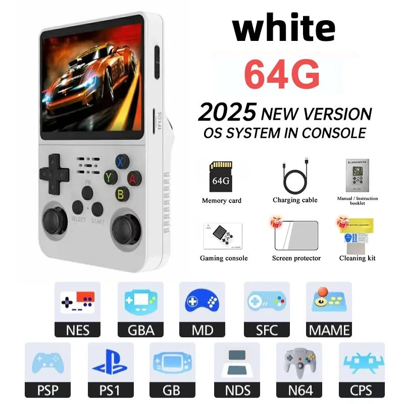 Mini R36S Retro Handheld Game Console | Linux ArkOS System, IPS Screen & 20,000 Games | Compatible with PS1, PSP, GBA, SNES, N64 & More