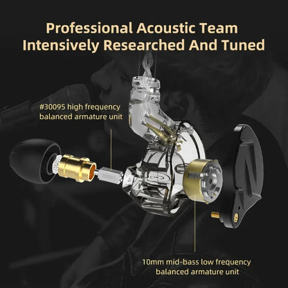 NEW KZ ZSN PRO X 1BA 1DD Hybrid Drive HIFI Metal In Ear Earphone Sport Noise Cancelling Earbud Headsets KZ ZSX ZSNPROX EDXPRO