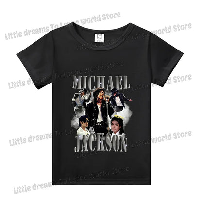 Michael Jackson T-shirt Children Clothing Singer Printed Cotton Tops Boy Girl MJ Summer Tee Shirts Casual Clothes Birthday Gift