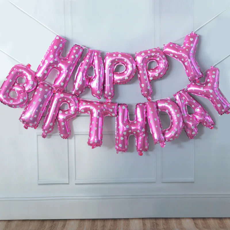 16inch Happy Birthday Decoration Balloons Pink Blue Letter Foil Ballons Set Birthday Party Decor Air Globos Balony Anniversaire