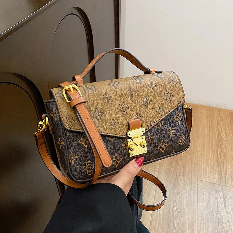 2026 New Women's Bag, Fashion Printed Shoulder Bag, Handheld Square Bag, Versatile High-end Texture Crossbody Bag