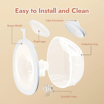 NCVI 2025 Hands Free Wearable Breast Pump,Combined with Strong Motor and Wearable Cups, 4 Modes 9 Levels, 21/24/28mm, Low Noise