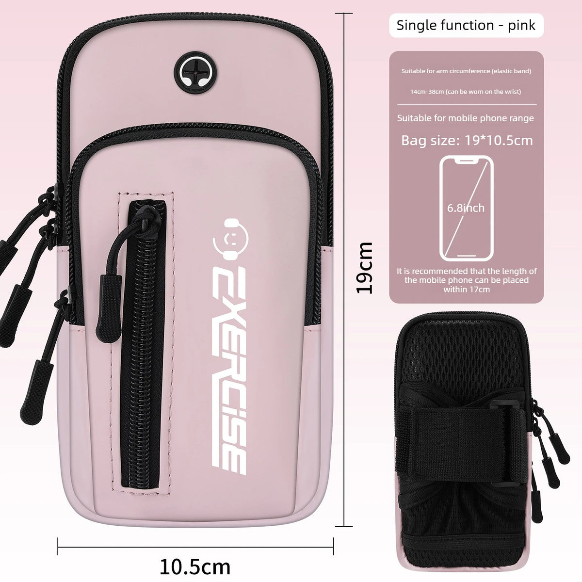 Haissky Multifunction Wrist Running Bags For iPhone 17 16 15 14 Pro Max Air Plus Zipper Outdoor Cycling Fitness Phone Arm Pouch