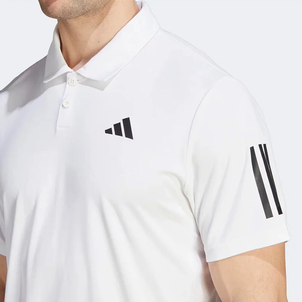 Adidas 3-Stripes Logo Half-Button Lapel Quick-Drying Short-Sleeved Polo Shirt Men's White Is2295