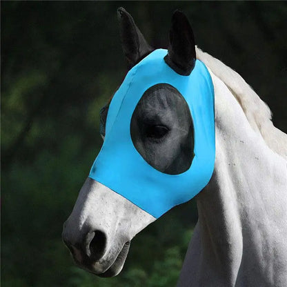 1pc Stretch Horse Fly Mask Mesh Bug Eye Cover Anti Insect Equine Face Shield for Summer Pasture Use