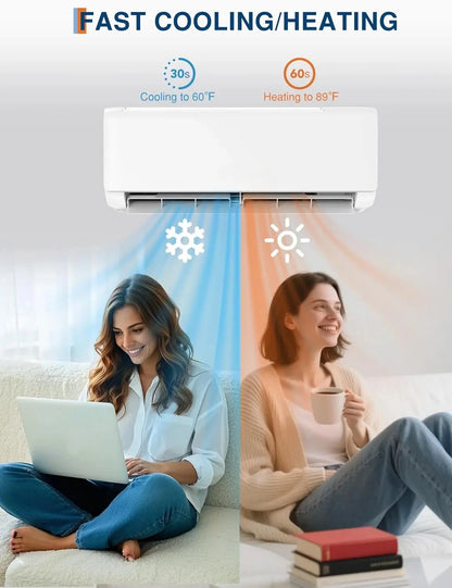 12,000 BTU Mini Split Air Conditioner with Heat Pump, 19 SEER, Cools Up to 750 Sq. Ft, Inverter AC with, Customized