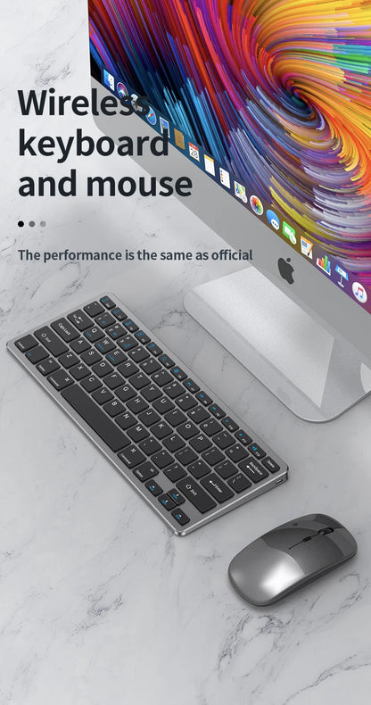 NexusClick 2.4G Wireless Keyboard Mouse Combo, Ergonomic Rechargeable Mini Multimedia Office Keyboard Set For PC Laptop Macbook