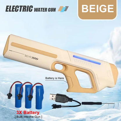 Electric Water Guns for Adults Powerful Squirt Automatic Suction Water Storage Gun Blasters Summer Pool Outdoor Game Toy Gift