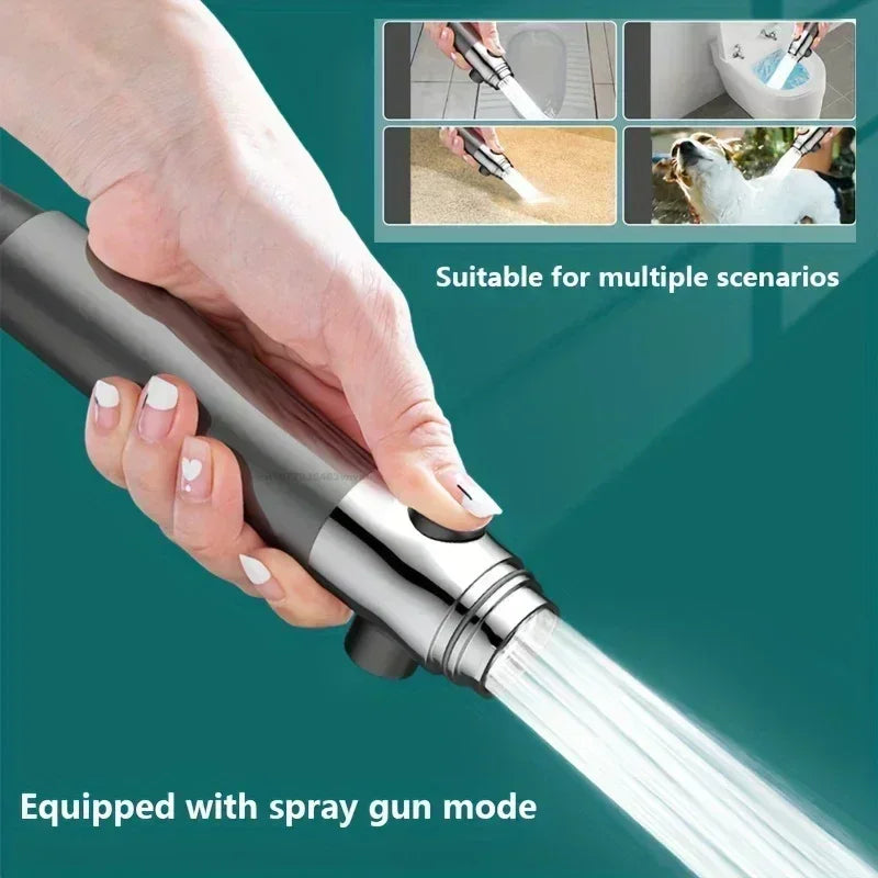 Shower Head with Filter High Pressure Shower Knobs Showers Head One-Key Stop Water Massage Shower System Bathroom Accessories