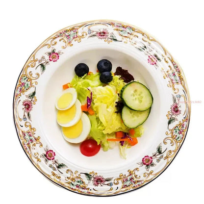 8 + 9 + 10inch, Bone China Plates Dinnerware Set, Ceramic Plates for Food, Porcelain Dinner Plates Set, for Serving