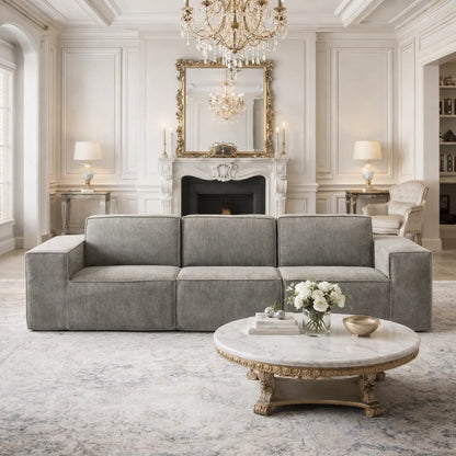 #Modern L Shape Sectional Sofa Cream White Fabric Deep Seat Cloud Modular Living Room Sofa Luxury Nordic Style Home Sofa Set