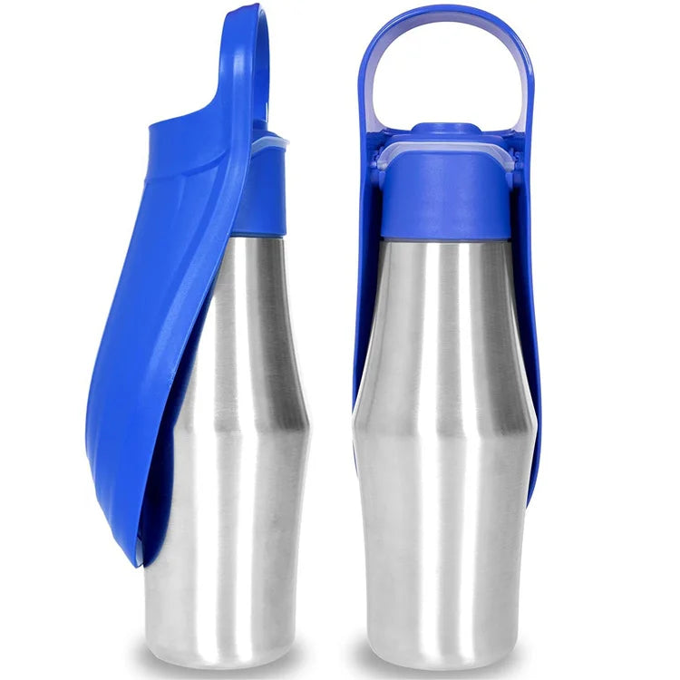27oz Portable Pet Water Dispenser Dog Travel Bottle 2-in-1 Cat Puppy Drinking Fountain Outdoor Accessory