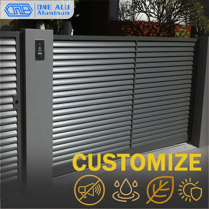 Outdoor Aluminum Louver Fence Panels Aluminium Privacy Fence Modern Heavy Duty Garden Yard Louvered Fencing Customizable