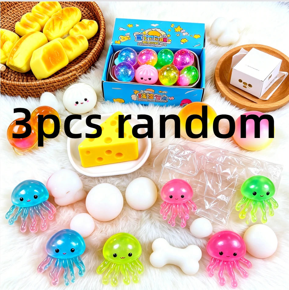 Cute Food Ocean Squishy Blind Box Random Surprise Squeeze Toys 1Pcs Guaranteed Lucky Stress Relief Fidget Toy Set