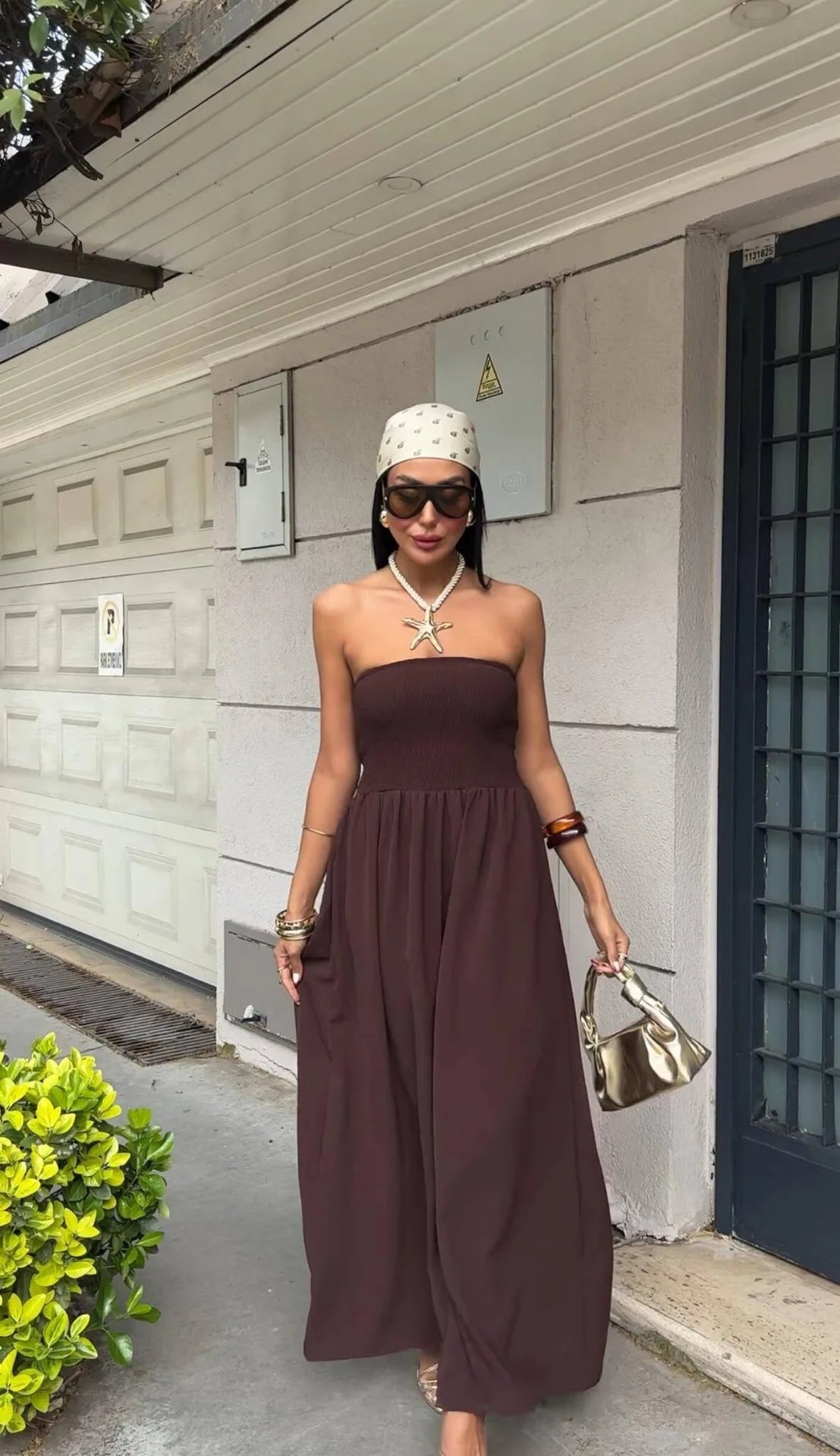 2026 New Summer Fashion Solid Color Off-Shoulder Strapless Waist-Cinching Long Dress for Women