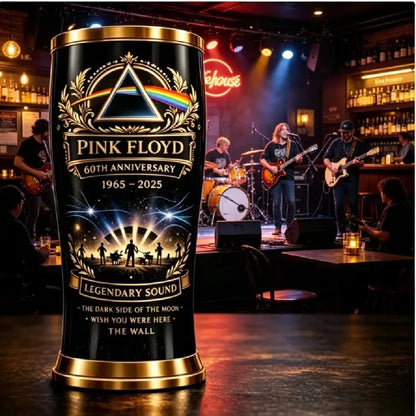 Pink Floyd 60th Anniversary Beer Mug The Dark Side Of The Moon Rock Band Drinking Cup Gothic Black Gold Barware For Fans Gift