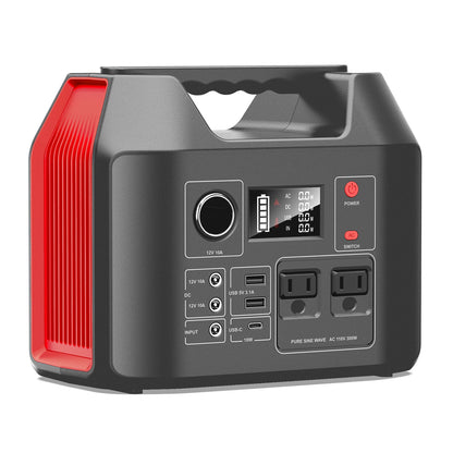 Portable Power Station 300W Solar Generator 256Wh 80000mAh Power Bank 110V AC/DC/USB/USB C LiFePO4 Battery Pack For Camping CPAP