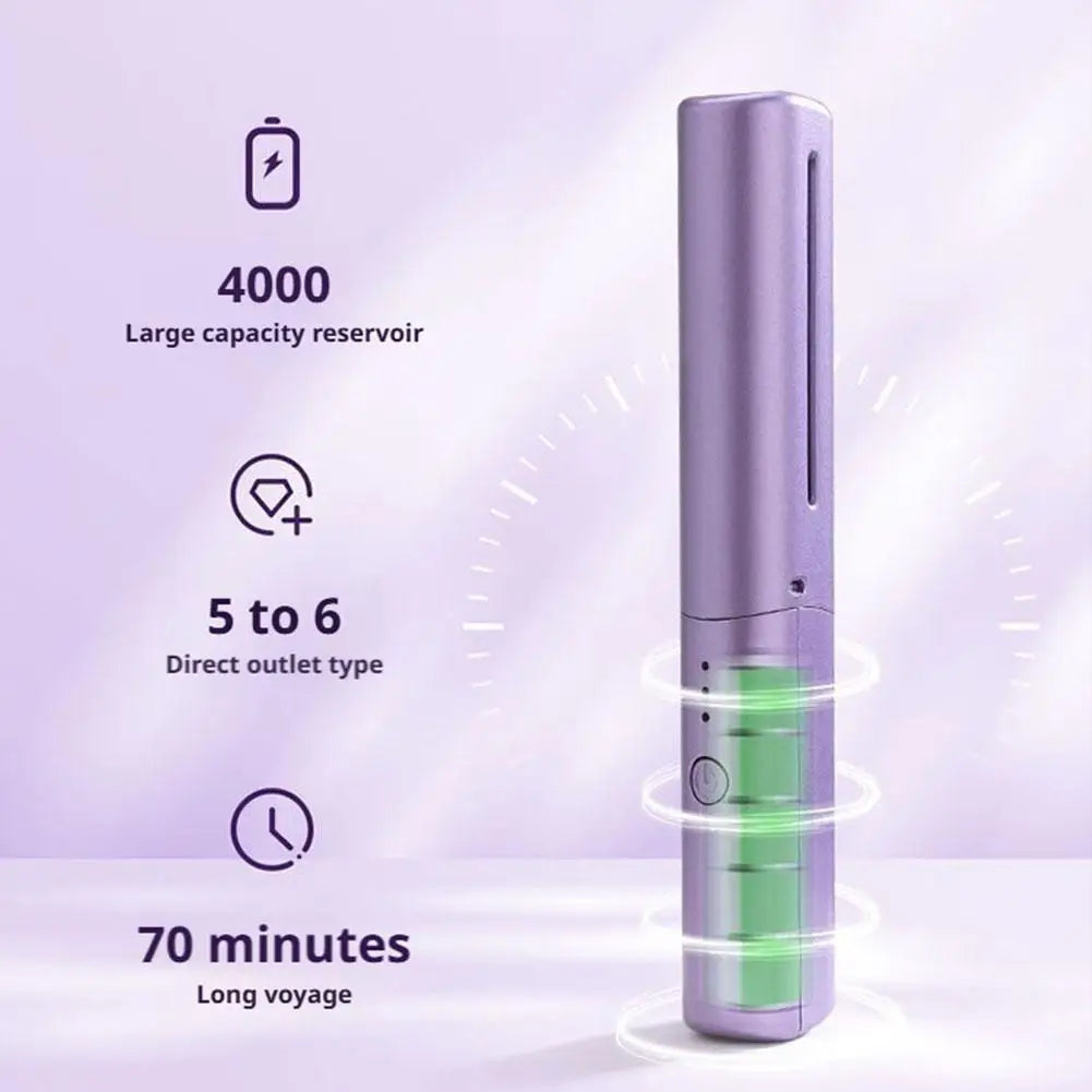 Mini Wireless Hair Straightener - Rechargeable, Negative Ion,Quick Heated, Multifunctional Hair Straightener Curler Styling Tool