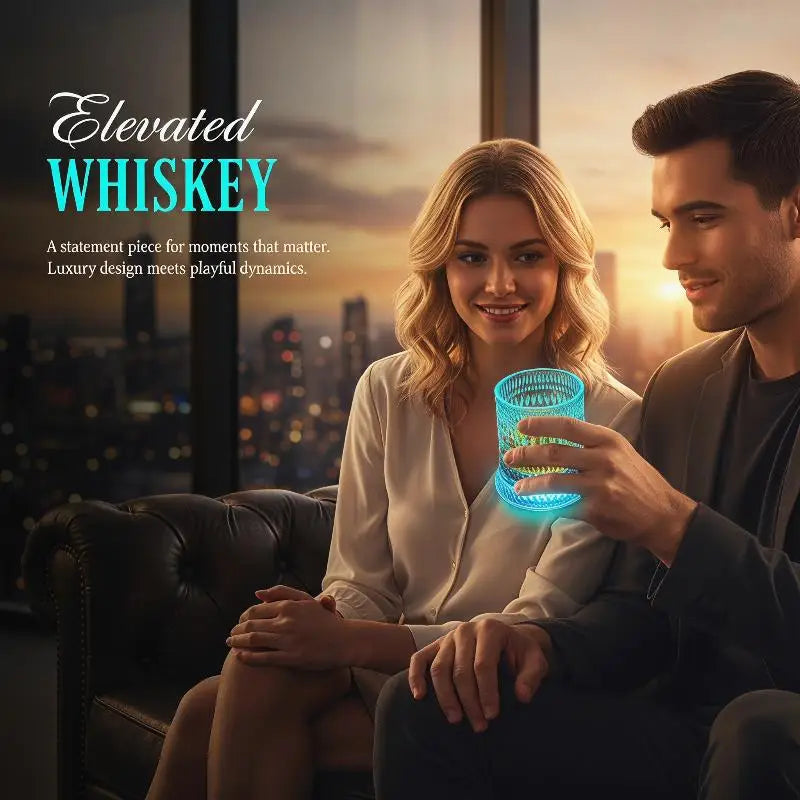 Vintage Glass 360 ° Rotating Glass Cup With Base Creative Glowing Rotation Glass Light Luxury Glass Brandy Wine Cup Glassware
