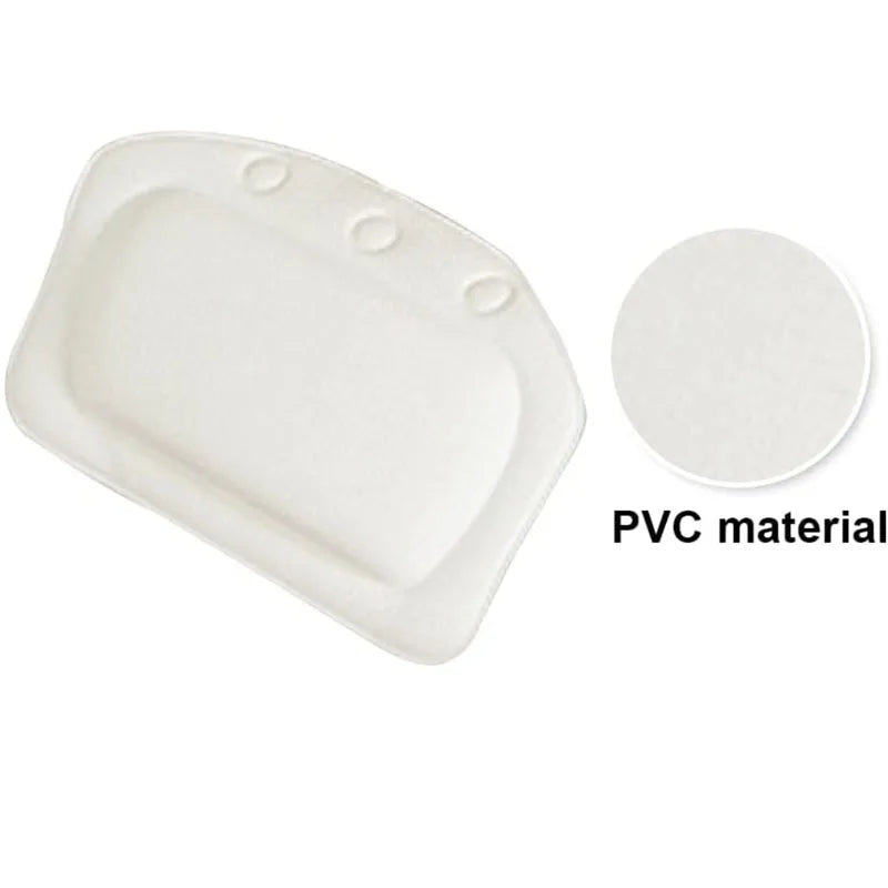 Anti-Slip Bath Pillow, PVC Foam Spa Bathtub Cushion with Suction Cups