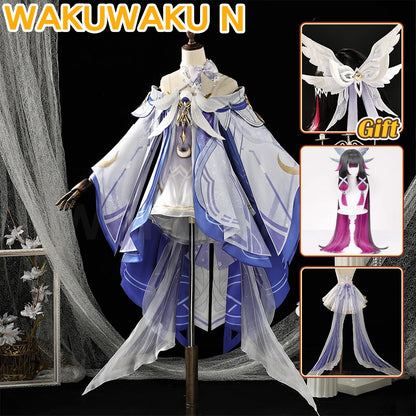 IN STOCK Columbina Cosplay Costume Game Genshin Impact【S-2XL】WakuWaku-N Women Maiden Halloween Nod-Krai Columbina Plus Size