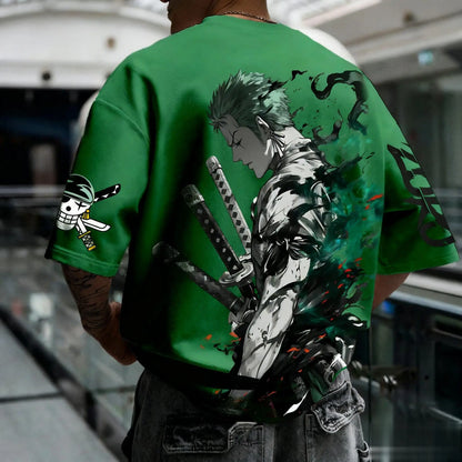Summer Y2k Anime One Piece Zoro Graphic T-shirt Men Women Oversized Casual Short Sleeve Tees Tops Streetwear Fashion 2025 Unisex