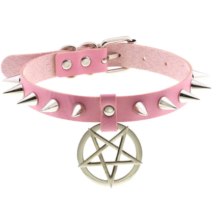 1pc Harajuku Gothic Spike Rivet Star Necklaces Collares Hip Hop Rock