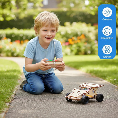 DIY Wooden Remote Control Car Kit STEM Building Toy Educational Science Project Wireless Racing Car for Kids Teens Gifts