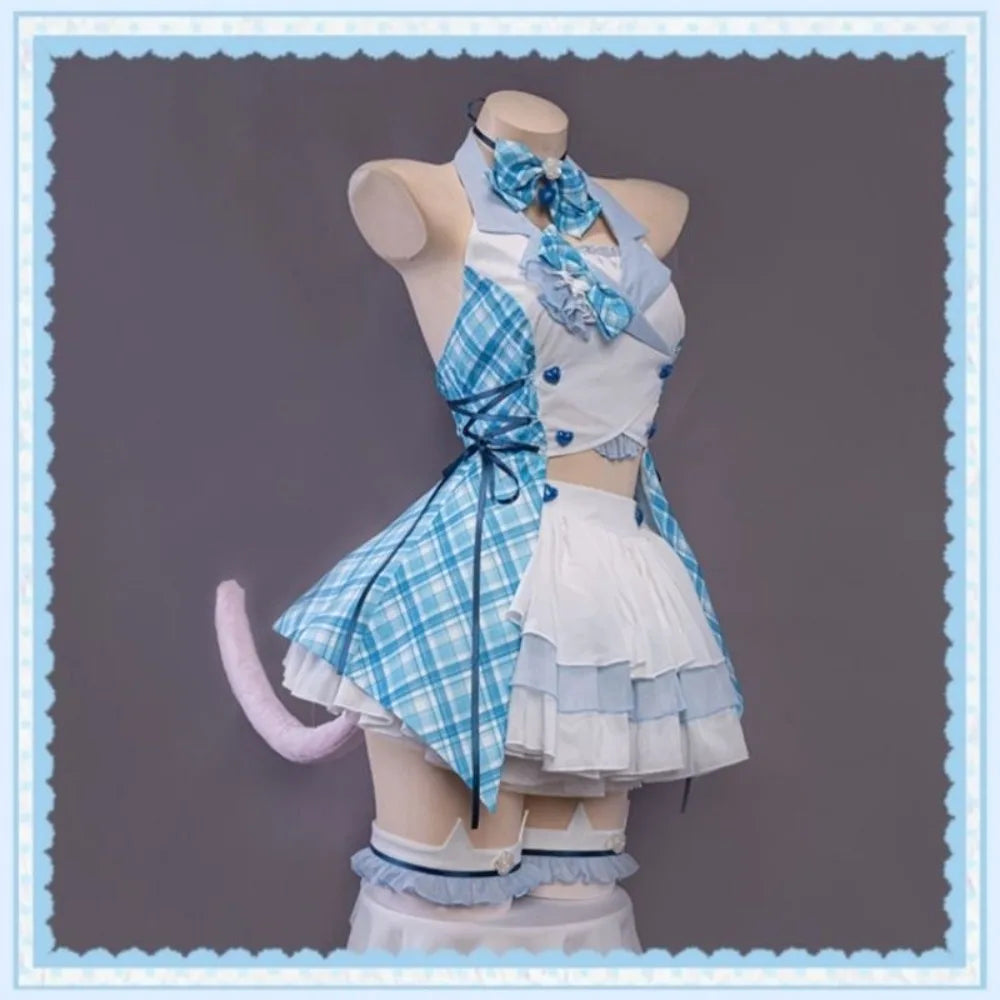 NEKOPARA Chocola Vanilla Cute Soft Girl Lolita Dress Cosplay Costume Full Set Women Anime Halloween Comic Con Carnival Outfit