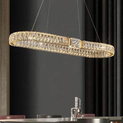 Luxury LED Crystal Ceiling Chandeliers Modern Gold/Chrome Metal Pendant Lights Home Restaurant Hotel Decor Lighting Fixtures