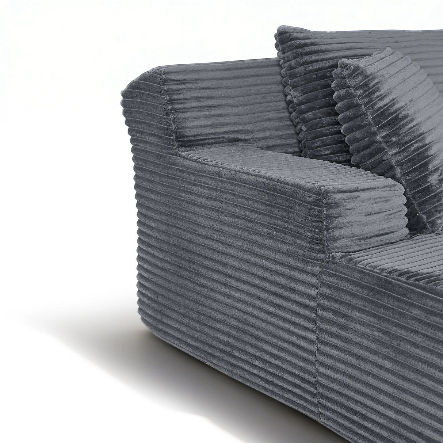 66" Oversized Cloud Sofa Bed, No Assembly Required Faux Fur Chaise Lounge with Pillow, Luxury Boneless Reading Chair for Living Room