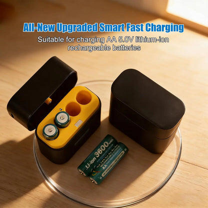 4-Slot Smart Battery Charger for AA 5.0V Rechargeable Li-on Batteries Portable Battery Charger Type-C Cable