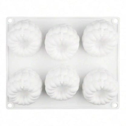6-Cavity Raspberry Silicone Dessert Mold, Food Grade Chocolate Mousse Cake Baking Mold, Flexible Mold for Candy, Jelly&Ice Cube