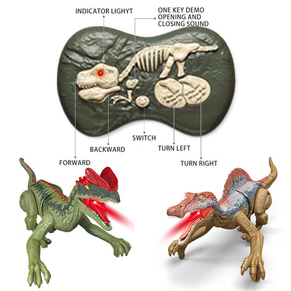 2.4GHz Remote Control Dinosaur Toys, Walking Robots Model with Lights and Sound for Kids Gifts
