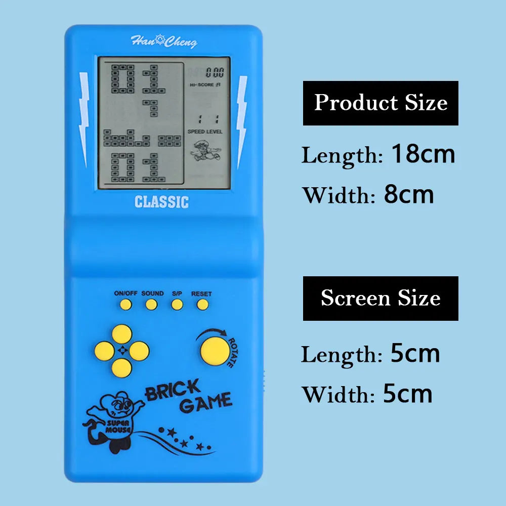 Rechargeable Retro Handheld Game Player Type-C Charge Nostalgic Game Console with Switch for Tetris Machine Boy Puzzle Toys Gift