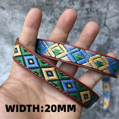 5 Yards 1~3CM Geometric Flower Designs Are Selling Well Embroidered Jacquard Ribbon Decorative Clothing Dog Chain Curtains