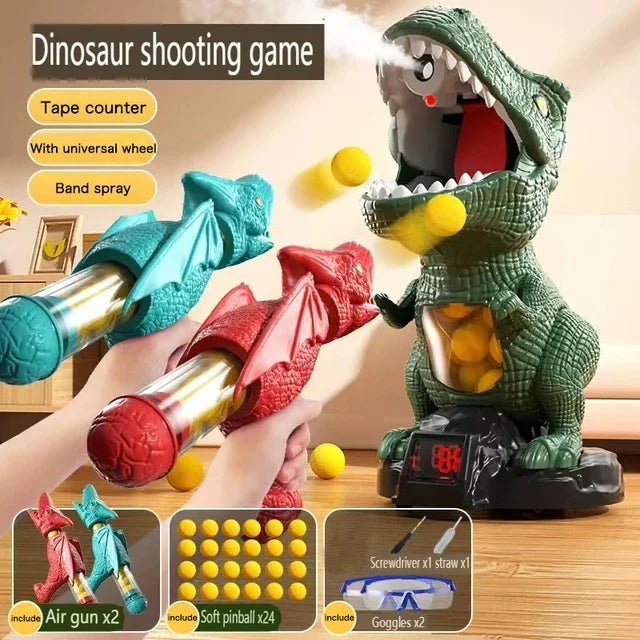 Hungry Shooting Dinosaur Toys Shooting Target Game Toy, Target Shooting Game With Air Pump Gun For Kids, Fun Guns Children Toys