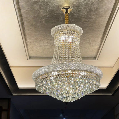 Gold Luxury Crystal Chandelier Lights 3000K 4000K Dimmable Chandeliers, Home Decor Hanging Lamps for Villa Duplex High-ceiling