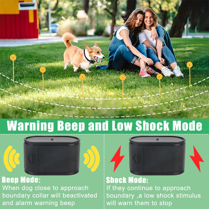 Electronic Pet Fence System Containment Dog Training Collar Pet Accessories Sound Shocked Collar Waterproof Electric Dog Fence