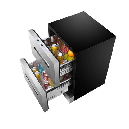 Electric Wine Cooler 24" Stainless Steel ADA Compliant Drawer Refrigerator In Stainless Steel