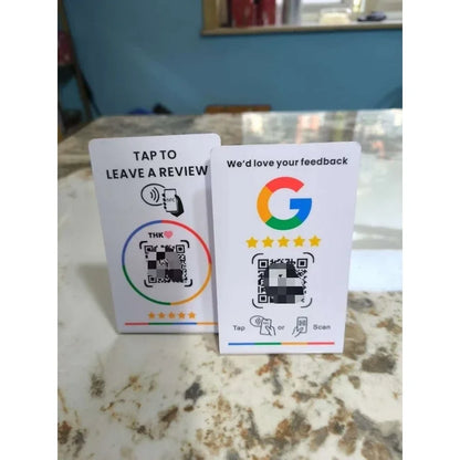 NFC 215 Programmable for Google Review Card NFC Station Table 13.56Mhz QR code can be independently set to link Standing Card
