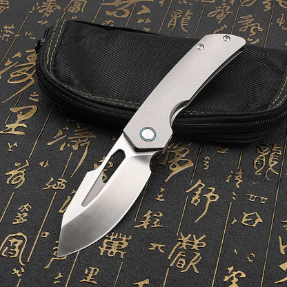 Folding Knife M390 Steel Titanium Alloy Handle Outdoor Survival Camping Portable EDC Collection Tool for Play