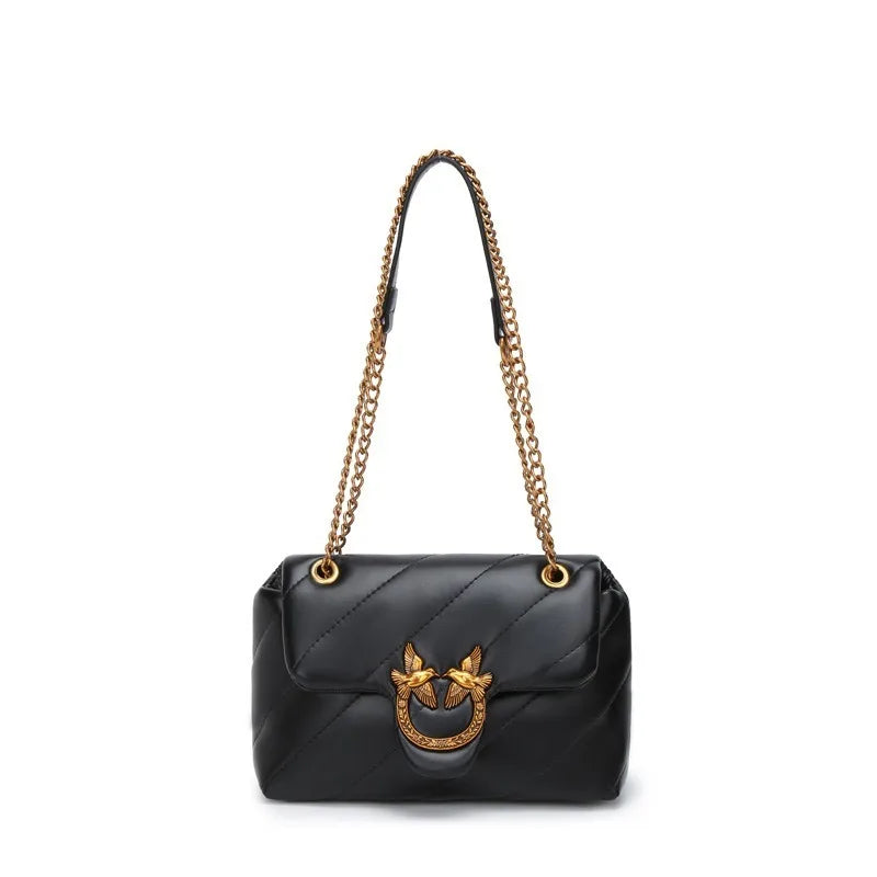 New Women's Winter Chain Bag, Trendy Fashion Crossbody Bag, Rhombus Lightweight Luxury Underarm Bag