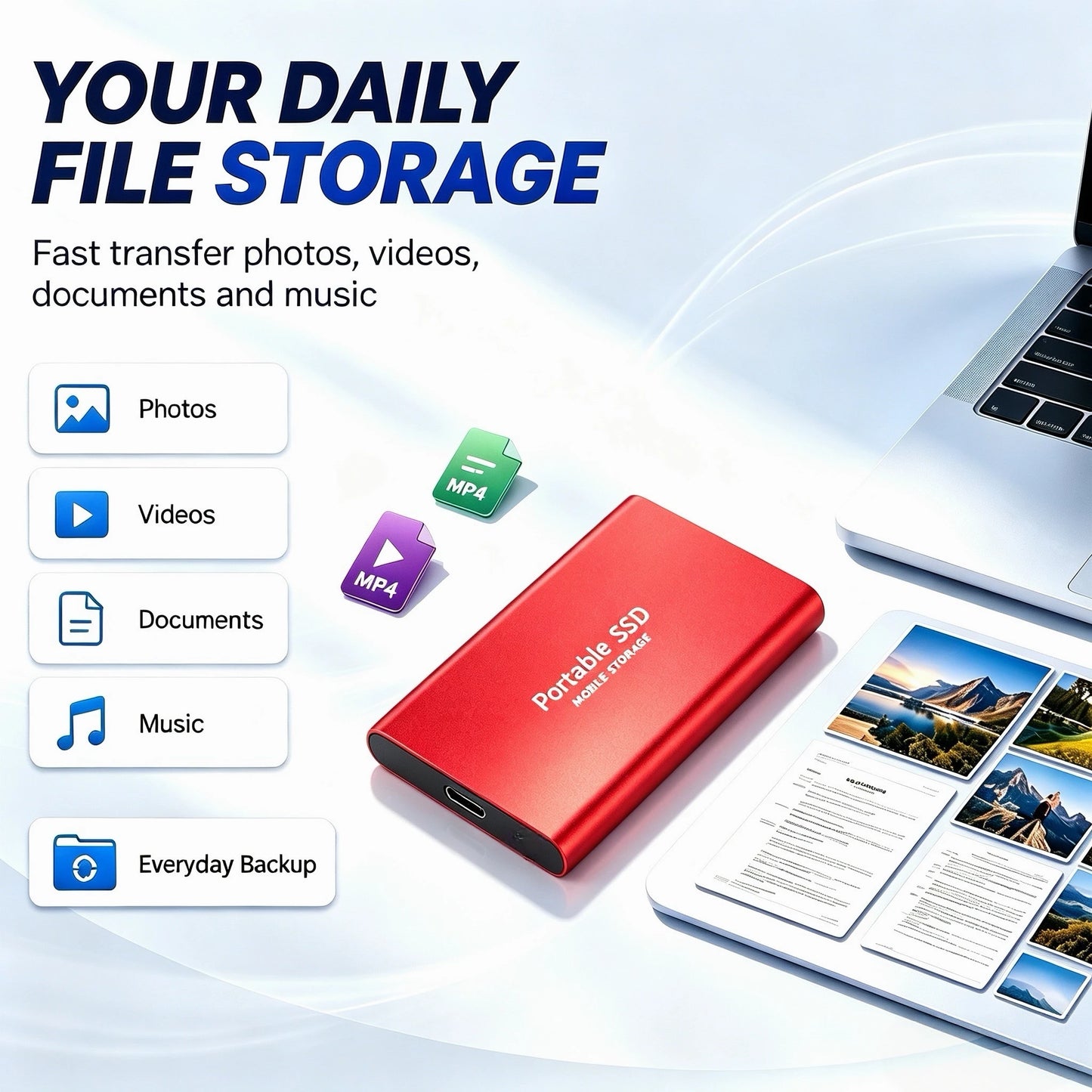 Reliable Brand 1TB External Hard Drive  Portable SSD  2TB 4TB  USB 3.1 High Speed Solid State Disk Data Storage