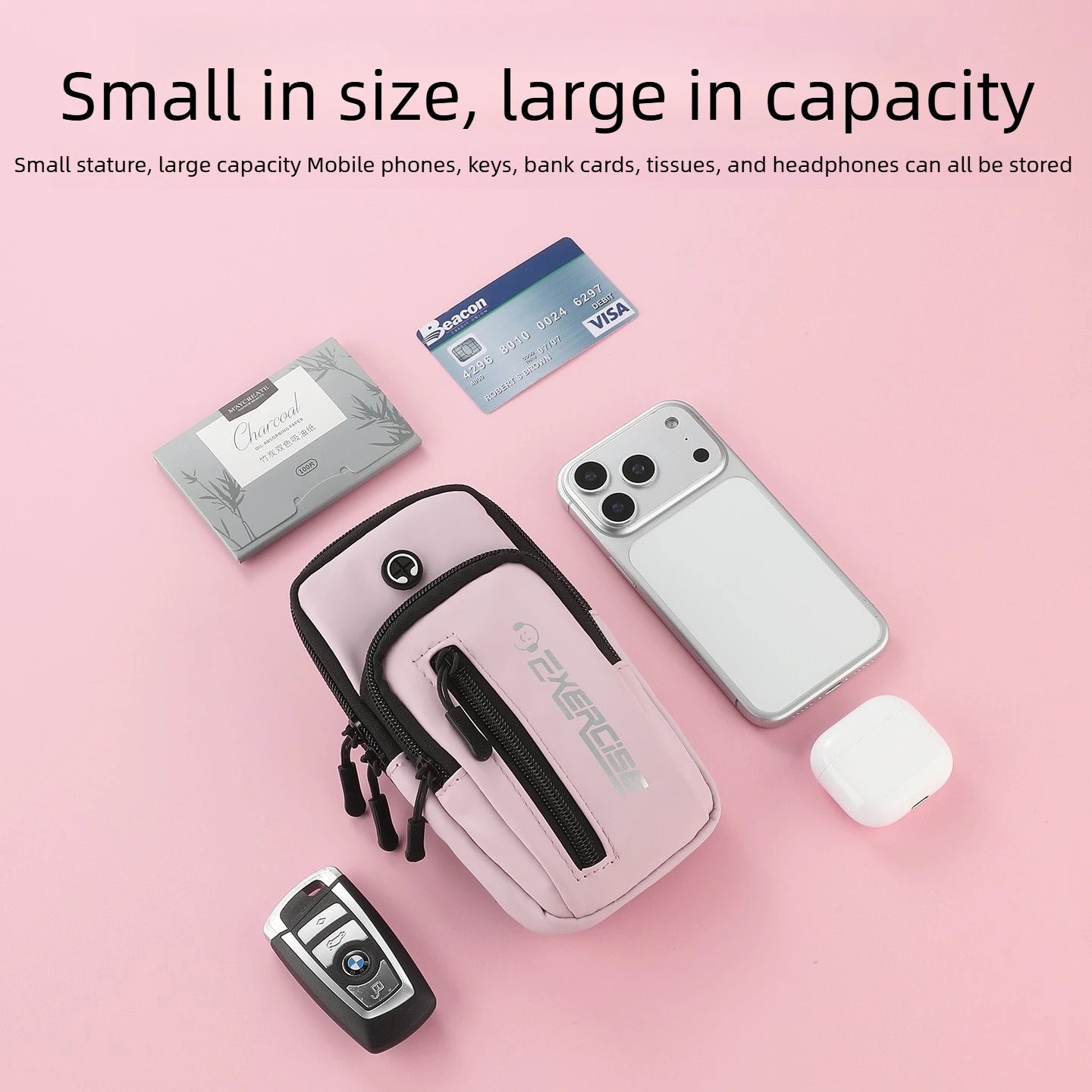 Haissky Multifunction Wrist Running Bags For iPhone 17 16 15 14 Pro Max Air Plus Zipper Outdoor Cycling Fitness Phone Arm Pouch