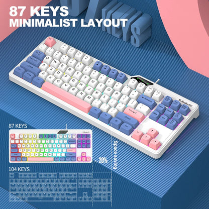 Wired Keyboard and Mouse Set，19-Key Rollover，Office/Gaming Compatible with Desktops and Laptops