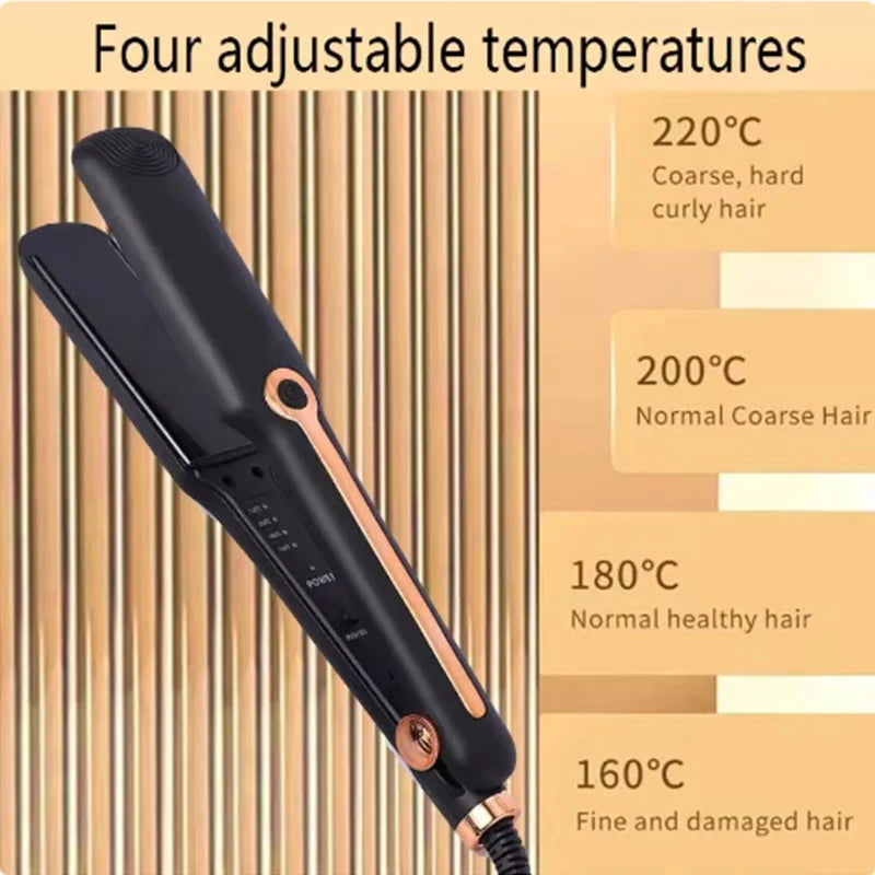 Professional Ceramic Hair Curly Hair Straightener Flat Iron Fast Heat Portable for Salon Household Temperature Adjustable